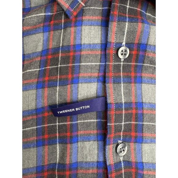 NWT Johnnie-O Gerard Performance Button Down Flannel Shirt Sz XL Charcoal - Picture 5 of 9